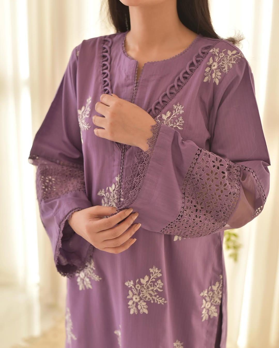 HORIYA PURPLE LAWN  3PC