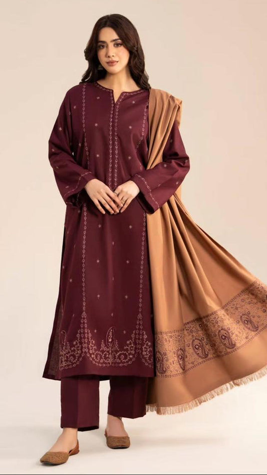 Sorma Emb Shawl 3pc