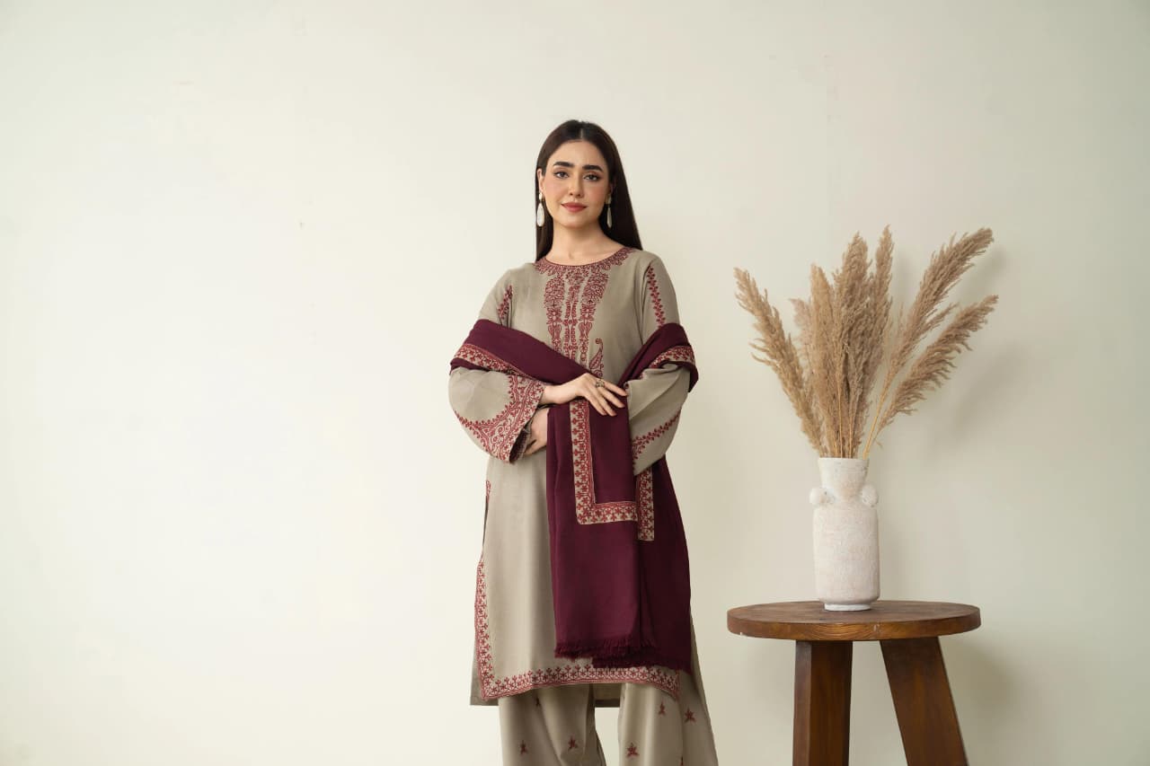 MARINA SHAWL 3PC ( FARSHI SHALWAR )