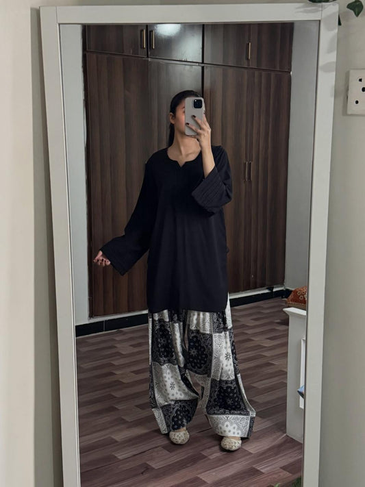 KIFLA BLACK SET ( FARSHI SHALWAR )
