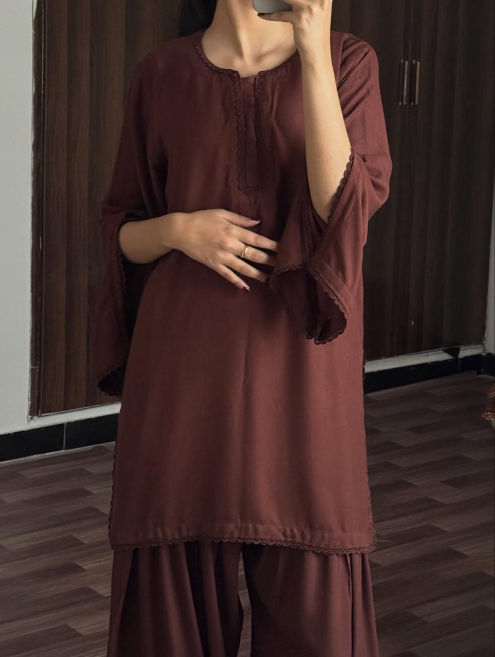 SHEEN BROWN SET ( FARSHI SHALWAR )