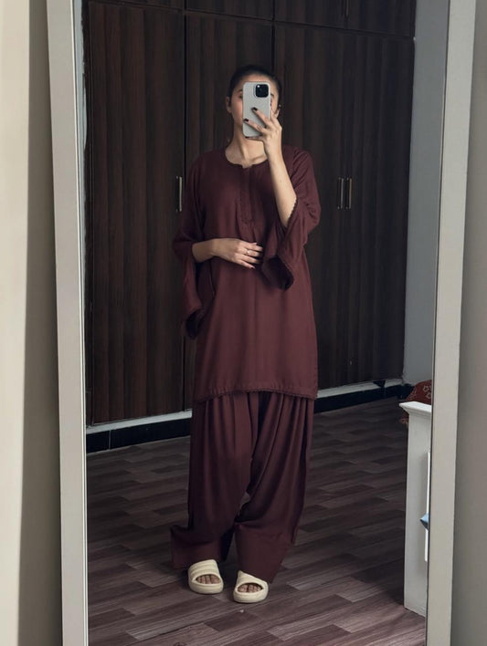 SHEEN BROWN SET ( FARSHI SHALWAR )