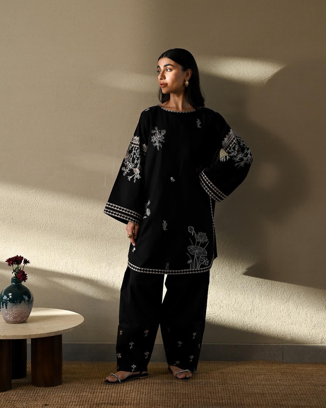 EID SPECIAL ZAIB LAWN LUXURY  CO-ORD SET WITH FARSHI
